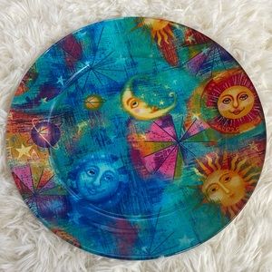 Decorative sun and moon galaxy plate